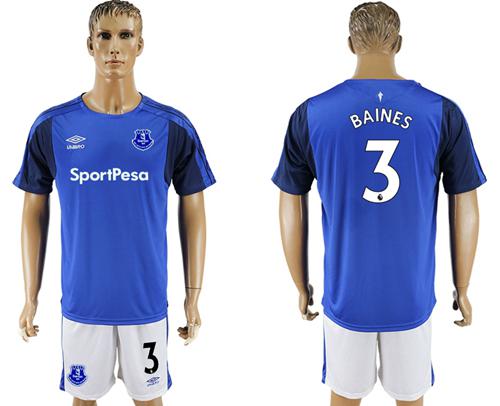 Everton #3 Baines Home Soccer Club Jersey